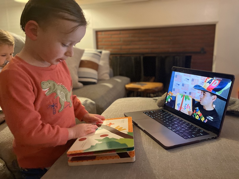 Child hears book read via facetime UTR