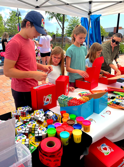 Kindness club participants, make care packages