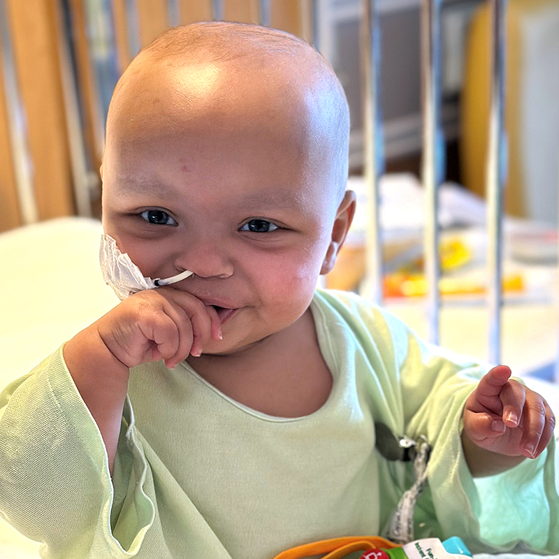 Smiling cancer patient, Hattie, The National Children's Cancer Society